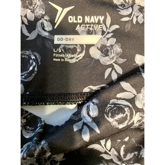 Old Navy Active Go Dry Women's Leggings Ditsy Floral Black Gray Capri Large - Picture 7 of 7
